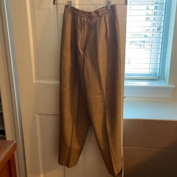 Vintage Anne Klein pleated trousers in woven silk - Picture 2 of 6